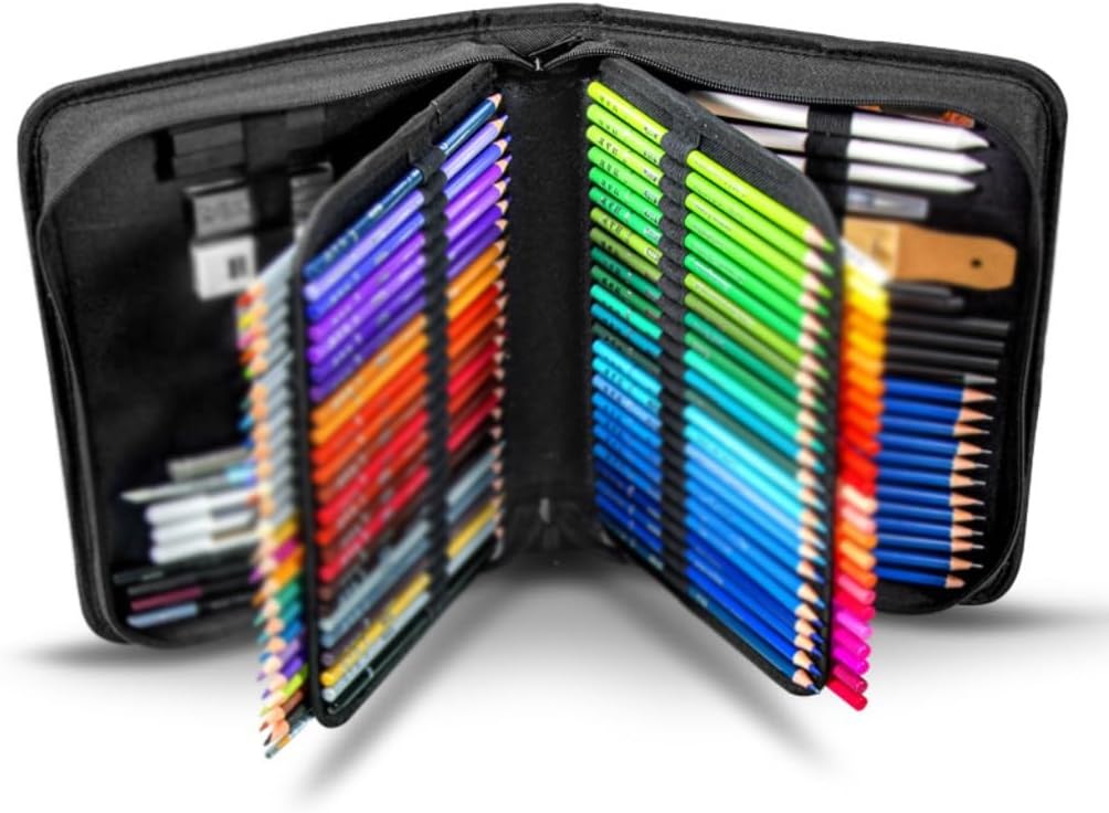 72 Color Oily Lead Sketching Set with 142 Pieces of Painting for Art Students