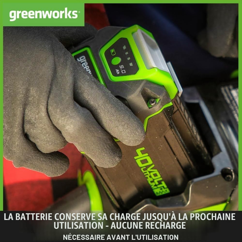 Greenworks G40GC Chariot/brouette électrique autotractée 106L/100kg, basculement Facile, sans Batterie/Chargeur + Kit 40V 4Ah + Chargeur 2A GSK40B4 + Batterie 40V 5Ah G40B5