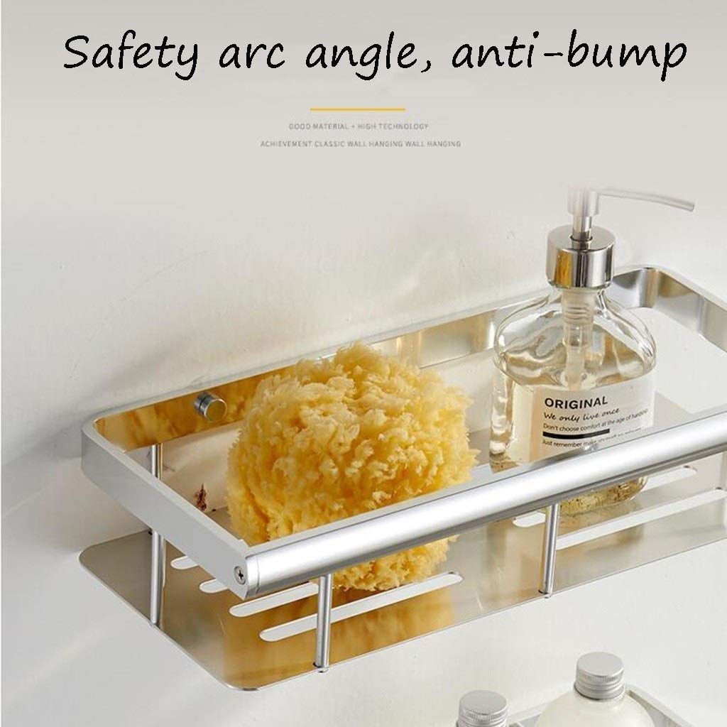 Estante De baño Almacenamiento De baño, Estante De Inodoro De Aluminio Espacial Estante De baño Soporte para Carrito De Ducha sin Perforación Montado En La Pared （Tamaño: 35 * 15 * 7 Cm (Co