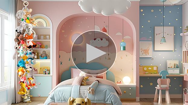 置物 karaMOVEAGIN 2PCS Stuffed Animal Hammock Corner, 78 Inch Stuff Animal