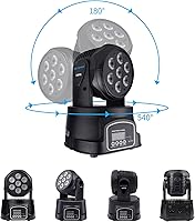 Vista 9 de BETOPPER Luces para DJ, cabeza móvil, 7 x 8 W RGBW activada por sonido, iluminación DMX, luces de cabeza móvil para escenario, fiesta, vivo, DJ