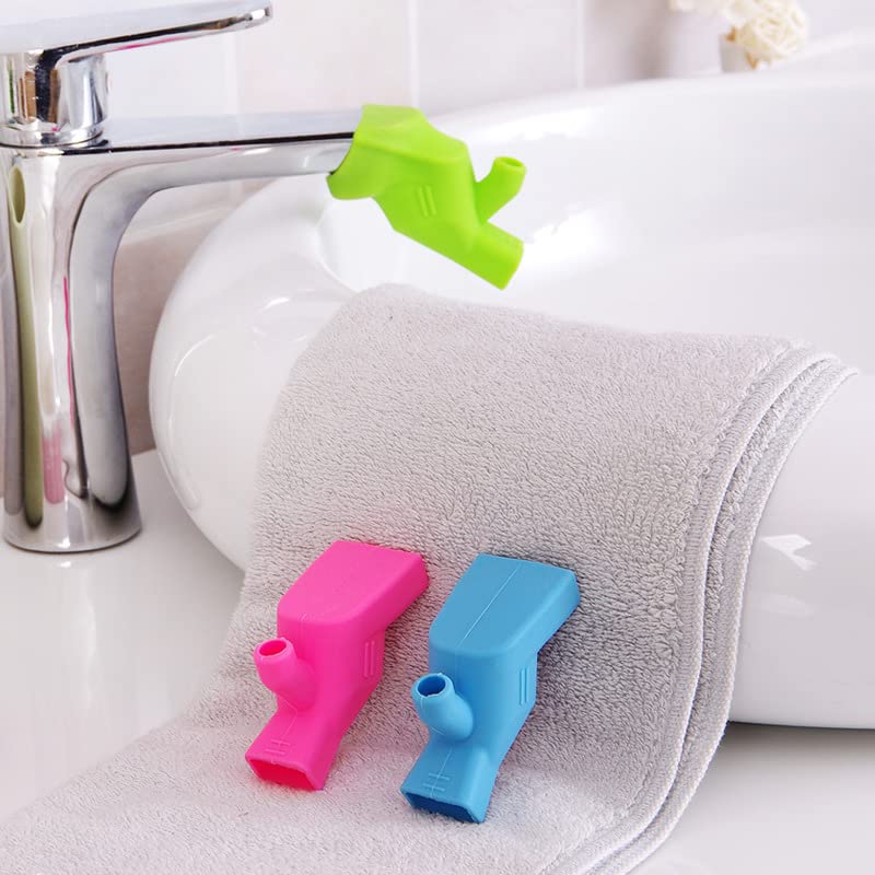 YIQI Kraanverlenger voor kinderen, baby's, set van 2 dierenverlengers voor kranen, gootsteen, handen wassen, olifant en eend