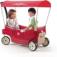 Step2 All Around Canopy Wagon: Versatile Ride-On Toy with Canopy, Seat Belts & Storage for Toddlers 1.5-5 Years, 75 lbs Capacity
