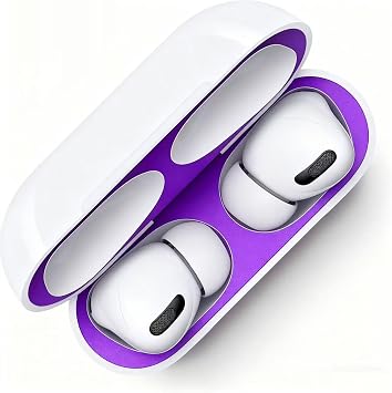 2セットダストガードダストガードステッカー Apple AirPods Pro 32025対応 - 防塵フィルム、鉄/金属ほこりから保護、ウルトラスリムフィルム、カバープロテクト充電ケースパープル+パープル
