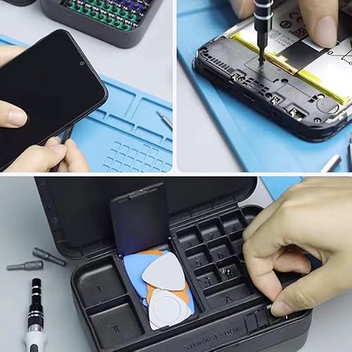 Miniatura 7 de Juego de destornilladores de precisión pequeños 132 en 1, kit de herramientas de reparación mejorado (con 108 puntas de destornillador magnético),