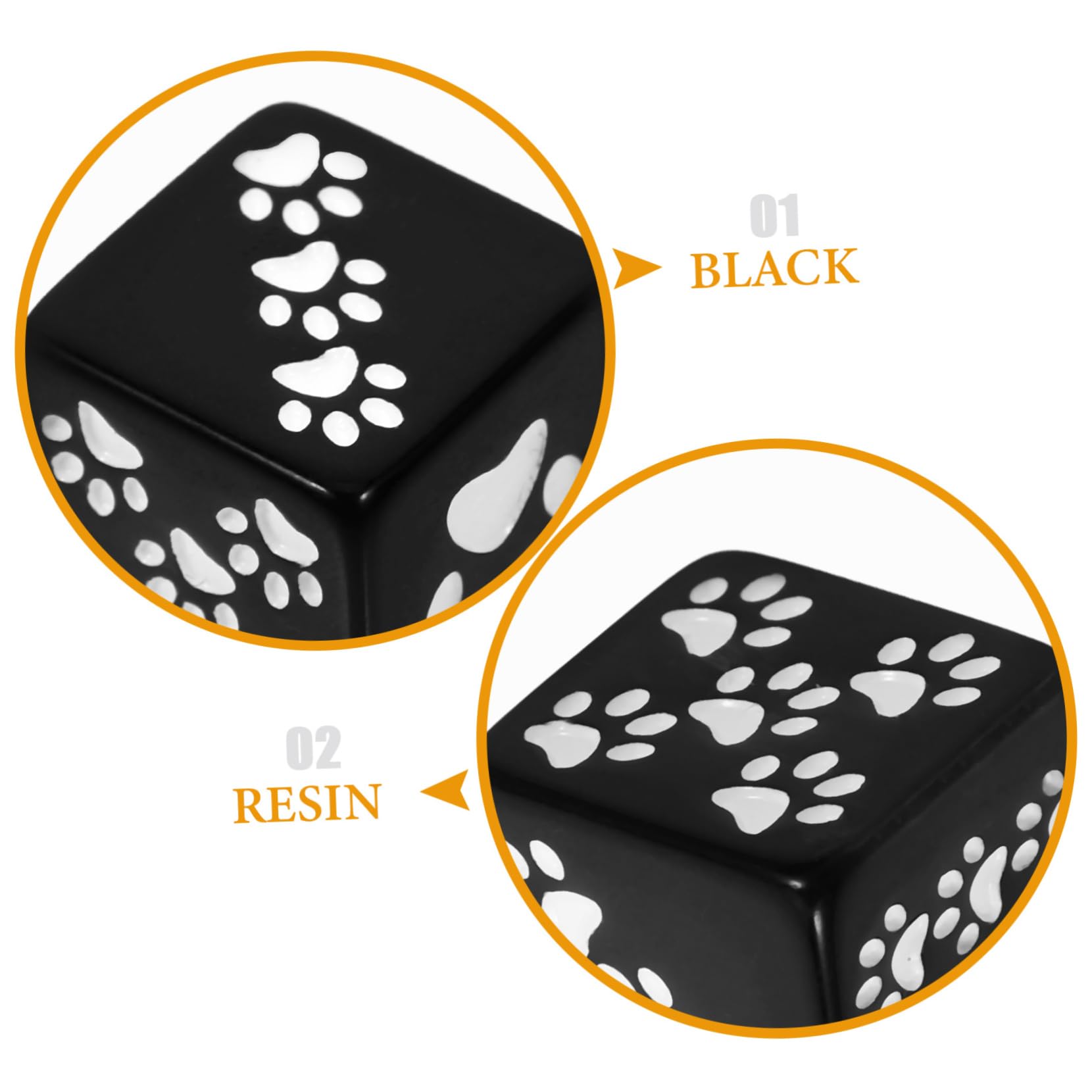 ibasenice 40pièces Dés avec Motif Patte De Dessin Animé Dés De Jeu Accessoires pour Jeux De Société