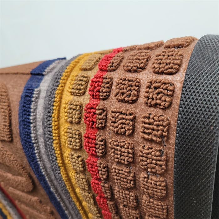 Image of DecorTwist PVC Door Mat 60x40 cm | Heavy Duty Indoor Outdoor Entrance Mat | Anti-Slip Rubber Back | Waterproof Dust & Dirt (Style 2 [ Dark Coffee /Chocolate Pattern ], PVC Door Mat 60*40 cm, Pack of 2)