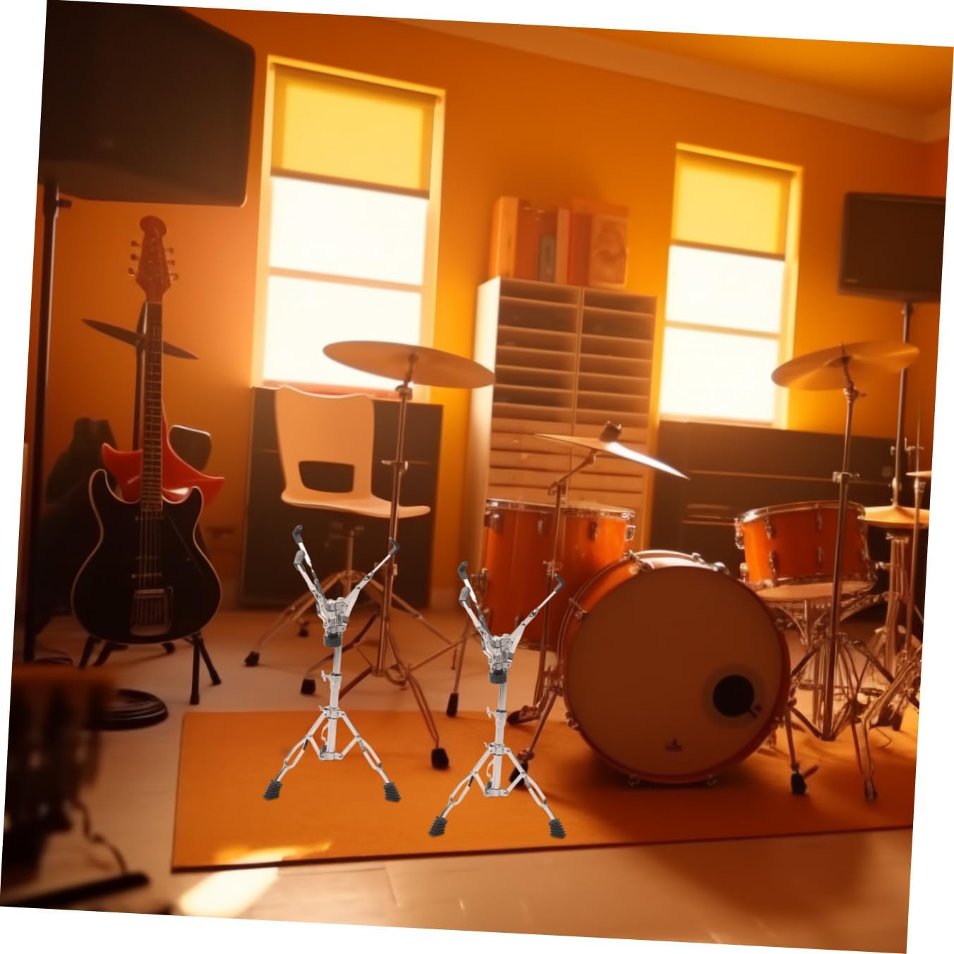 Holibanna Portable Snare Drum Stand Double-leg Support for Jazz Snare Drums Height for Practice and Performance