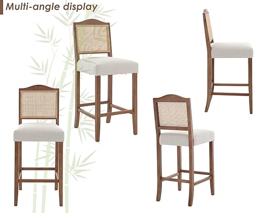 Miniatura 42 de CIMOTA Juego de 4 taburetes de bar de altura de mostrador, taburetes de bar de mediados de siglo, taburetes de bar con respaldo de cocina con patas