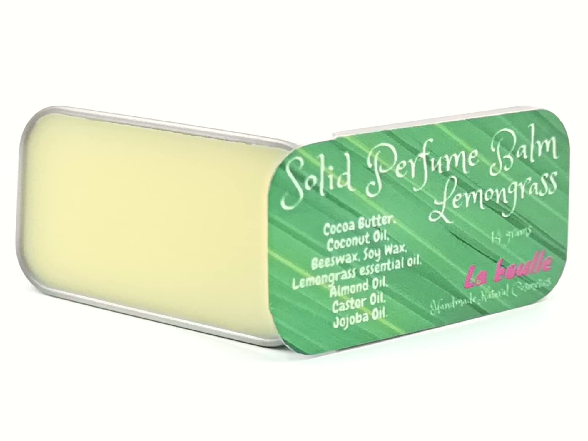 Solid Perfume Balms. Handmade. 14 gr. Only natural ingredients. Long lasting perfume. (Lemongrass)
