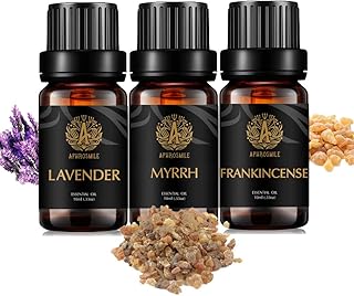 Aromatherapy Frankincense Essential Oil Set for Diffuser, 3X10ml 100% Pure Myrrh Essential Oil Kit for Humidifier- Myrrh, Frankincense, Lavender Essential Oil Set, Aromatherapy Lavender Oils Kit