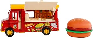 لعبة شاحنة طعام هامبرغر تصدر ضوء وصوت، مجموعة من قطعتين، بلاستيك، أصفر