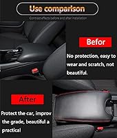 Vista 158 de Great-luck Leather Center Console Cover Armrest Pad,Protector Armrest Box Cover Accessories Keep Your Armrest in a More Comfortable Feeling(black
