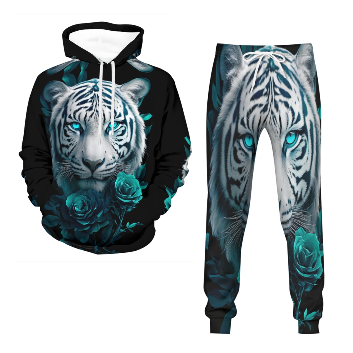 Sweat à capuche 3D Tigerss animal pour fitness et survêtement décontracté - 7