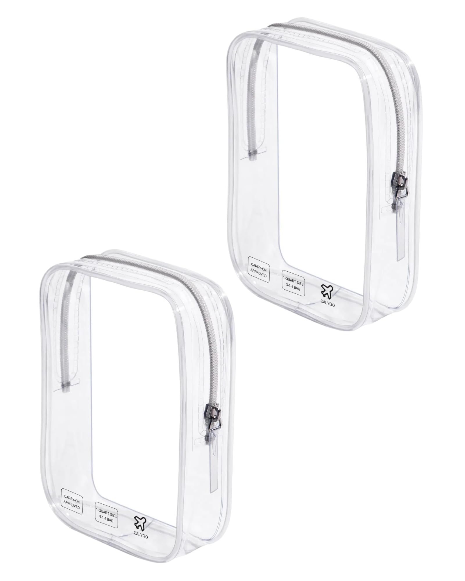 Packing Cubes Quart Size Travel Bag Tsa Approved Clear Toiletry Bag Small European International Must Haves Long Flight Airplane Essentials (2, Clear)