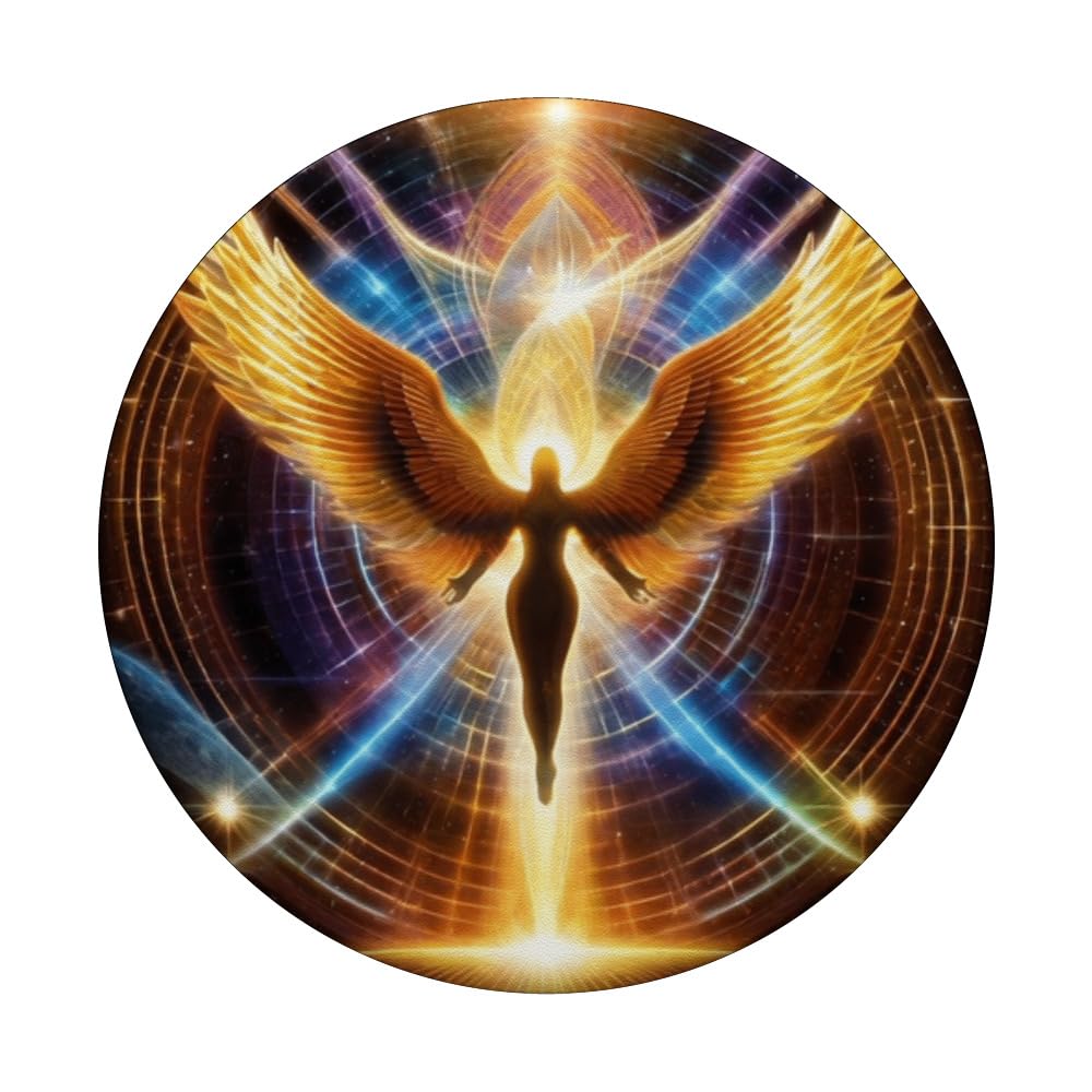 Higher Self Angelic Metaphysical Spiritual New Age Chakra PopSockets Adhesive PopGrip, Black - Image 3