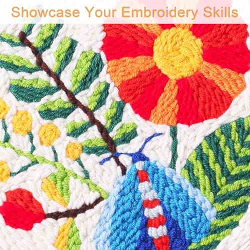 Image of REEWISLY Punch Needle Embroidery Kit, Embroidery Hoop, Essential Punch Needle Supplies,Ideal Punch Art for Beginners,DIY Adults Embroidery, Video Teaching (65201)