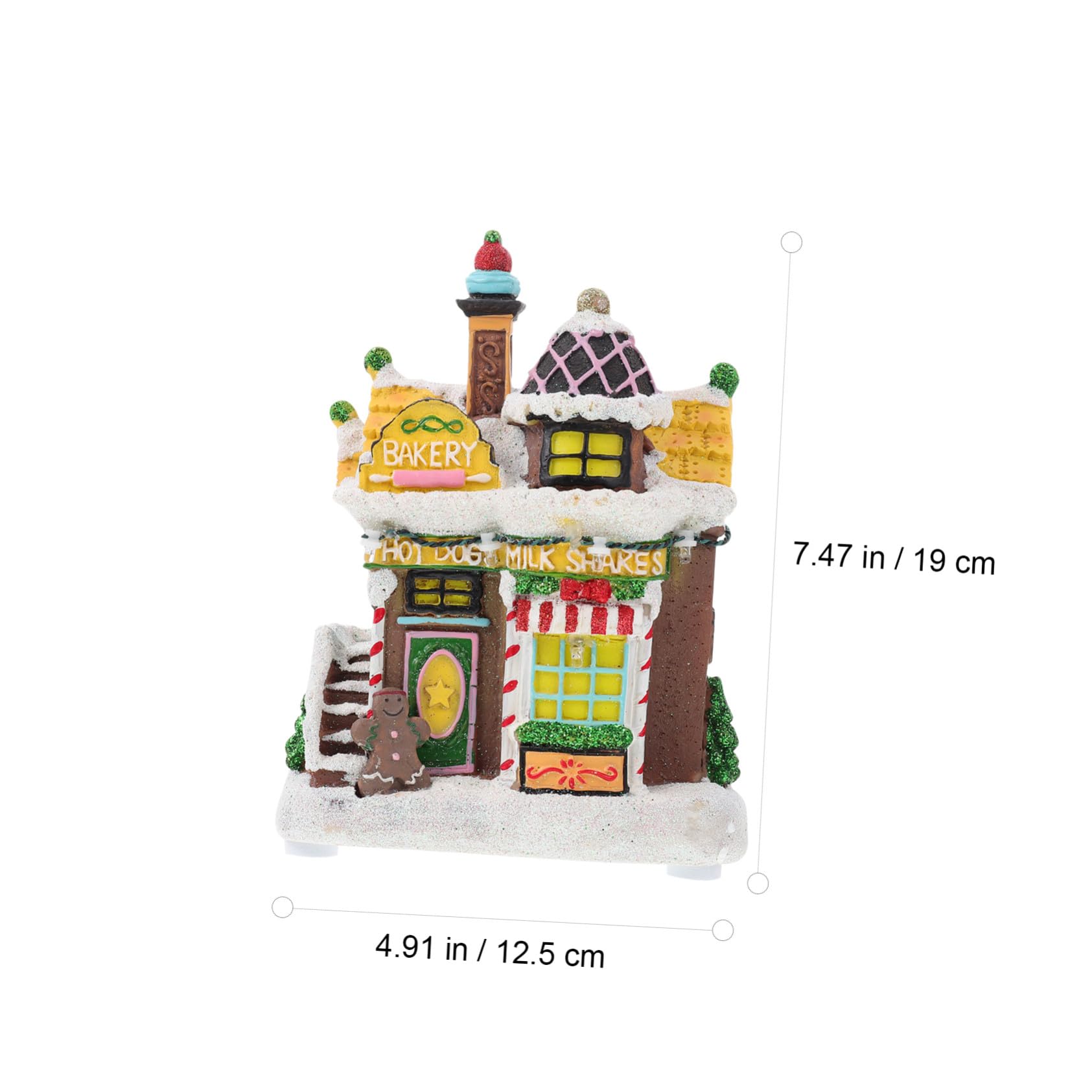 LIFKOME Casa de Navidad LED Luminosa Decorativa para Escritorio Diseño Casita de Jengibre con Luz Cálida Ornamento Navideño Resistente y Atractivo para Fiestas y Decoración de Hogar