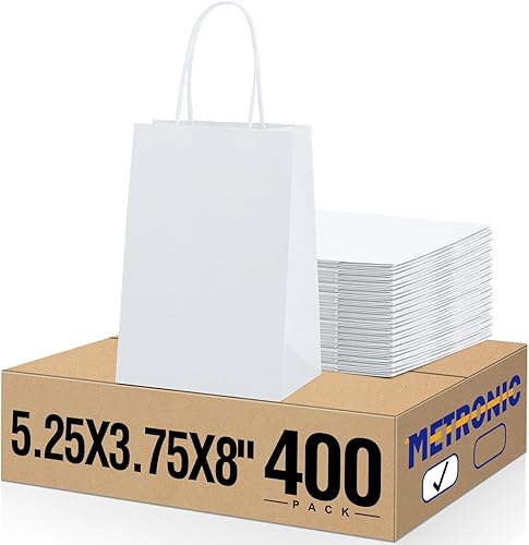 Miniatura 10 de Bolsas de regalo METRONIC con asas, 16x6x12 pulgadas, bolsas de papel marrón reciclables, 50 unidades, kraft, para compras de negocios y comestibles