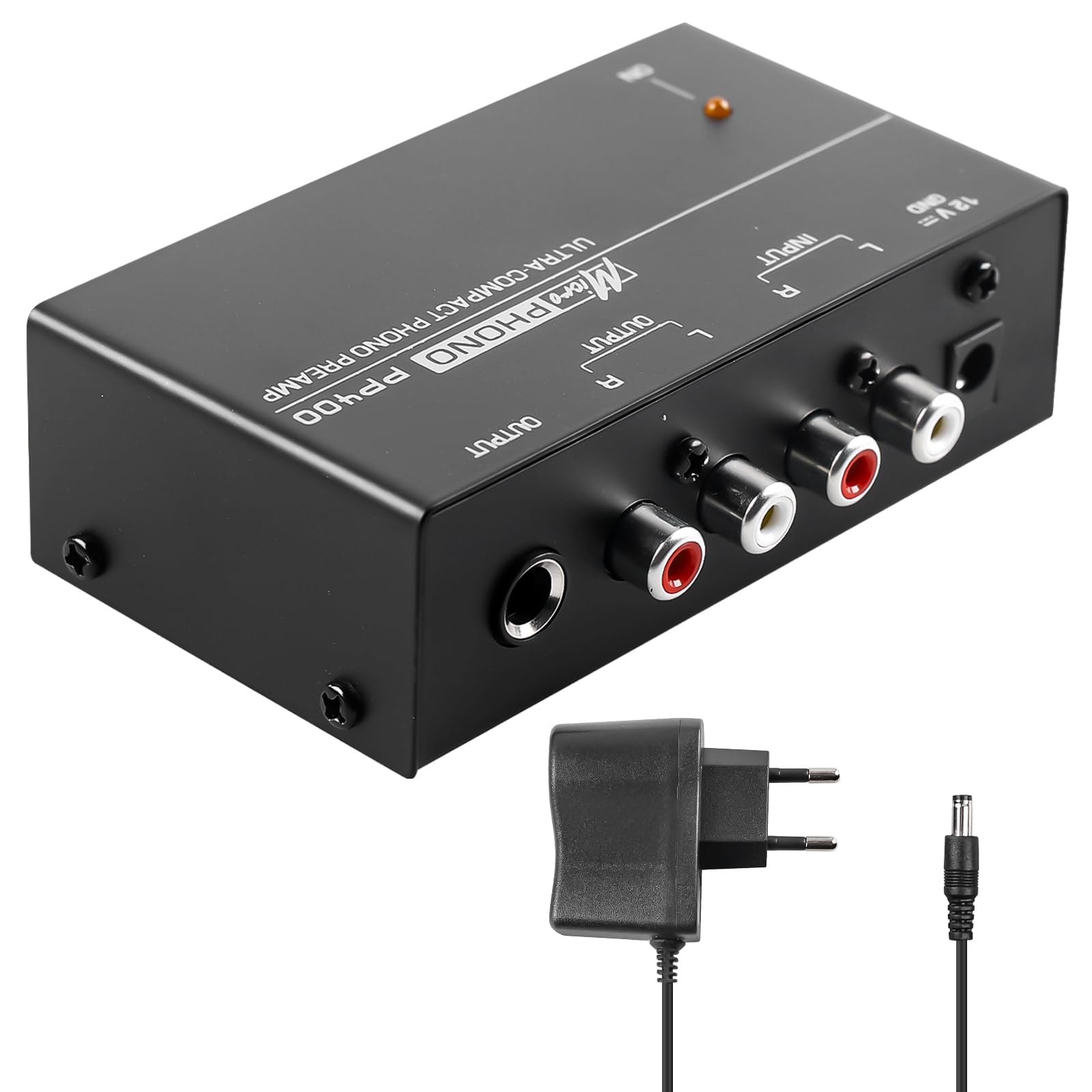 Phono Preamplificatore Preamp per Giradischi MM RCA Input Output con Alimentatore