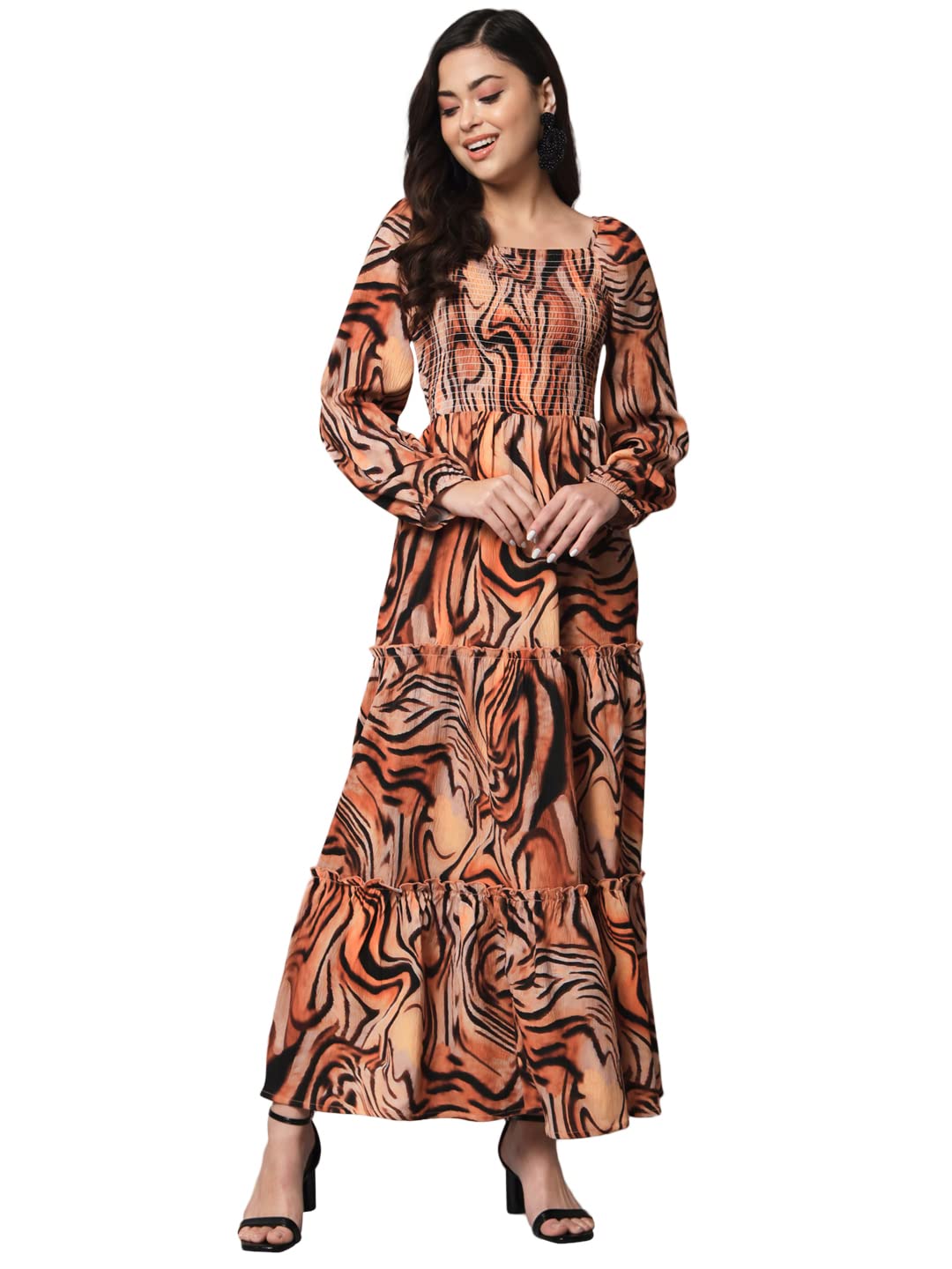 styleville.inStyleville,Long Flare Printed Maxi Dress