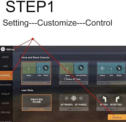 Miniatura 7 de Controlador móvil, teclas de objetivo L1R1 y cuchillos Gamepad fuerareglas de supervivencia, gatillo de juego de teléfono celular, disparo sensible