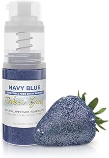 Bakell - Navy Blue Tinker Dust (4g, 1x Mini Spray Pump) Edible Glitter for Food, Desserts, and Beverages!