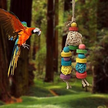 大型インコ、オウムおもちゃ Amazon | YFFSFDC インコ オウム おもちゃ 鳥用 ストレス解消