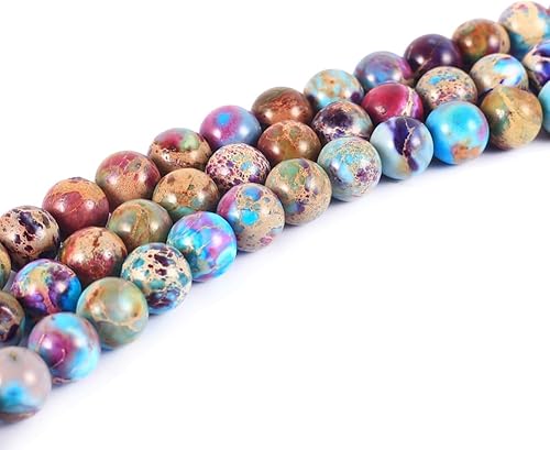 Miniatura 7 de Cuentas de jaspe imperial bicolor, 67 piezas de cuentas de piedra de 0.236 pulgadas (0.236 in), piedras preciosas sueltas, tamaño de agujero de