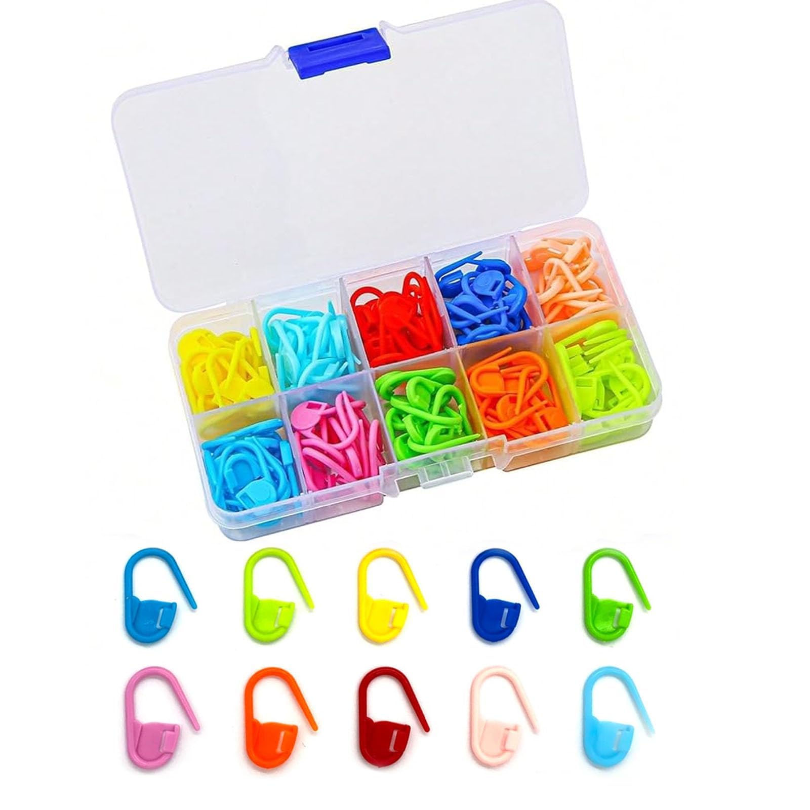 Udnuyfgz Multicolour Stitch Markers - 150 Pcs Crochet & Knitting Markers, 10 Colors With Box For Sewing Knitting Diy Handmade Crafts