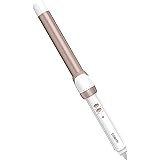 Conair Double Ceramic 1-Inch Curling Wand, Produces Flawless Waves, Curling Iron for Use on Medium and Long Hair, 30 Heat Setting Curling Iron, White