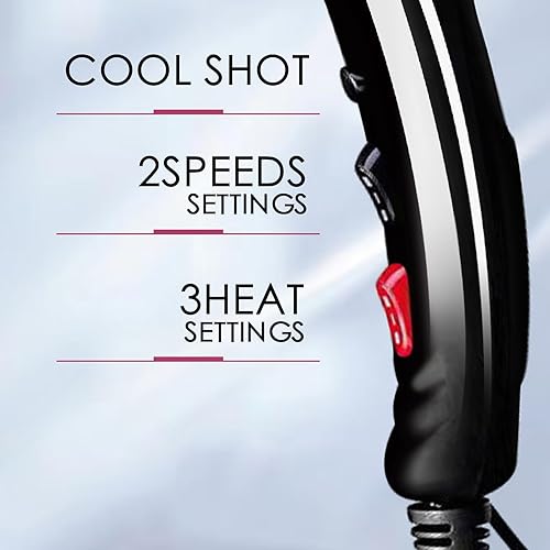 Miniatura 3 de Secador de pelo profesional, iones negativos, 3500 W, potente secado rápido, bajo ruido, cable largo, secador rápido con boquilla y difusor, secador