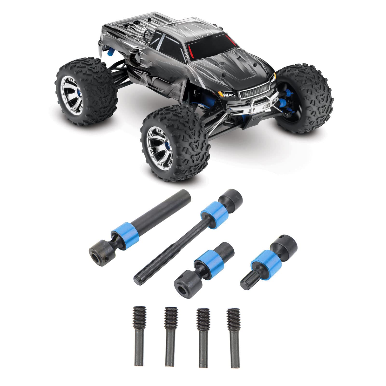 RC-Center-Antriebswelle, verzahnte Universal-Stahl-CVD-Antriebswelle für Traxxas 3.3 und Summit E 2.0 (Blau)