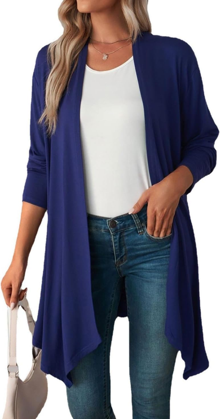 Fall Fashion Cardigan Sweaters for Women Open Front Knit Clothes Casual Loose 2025