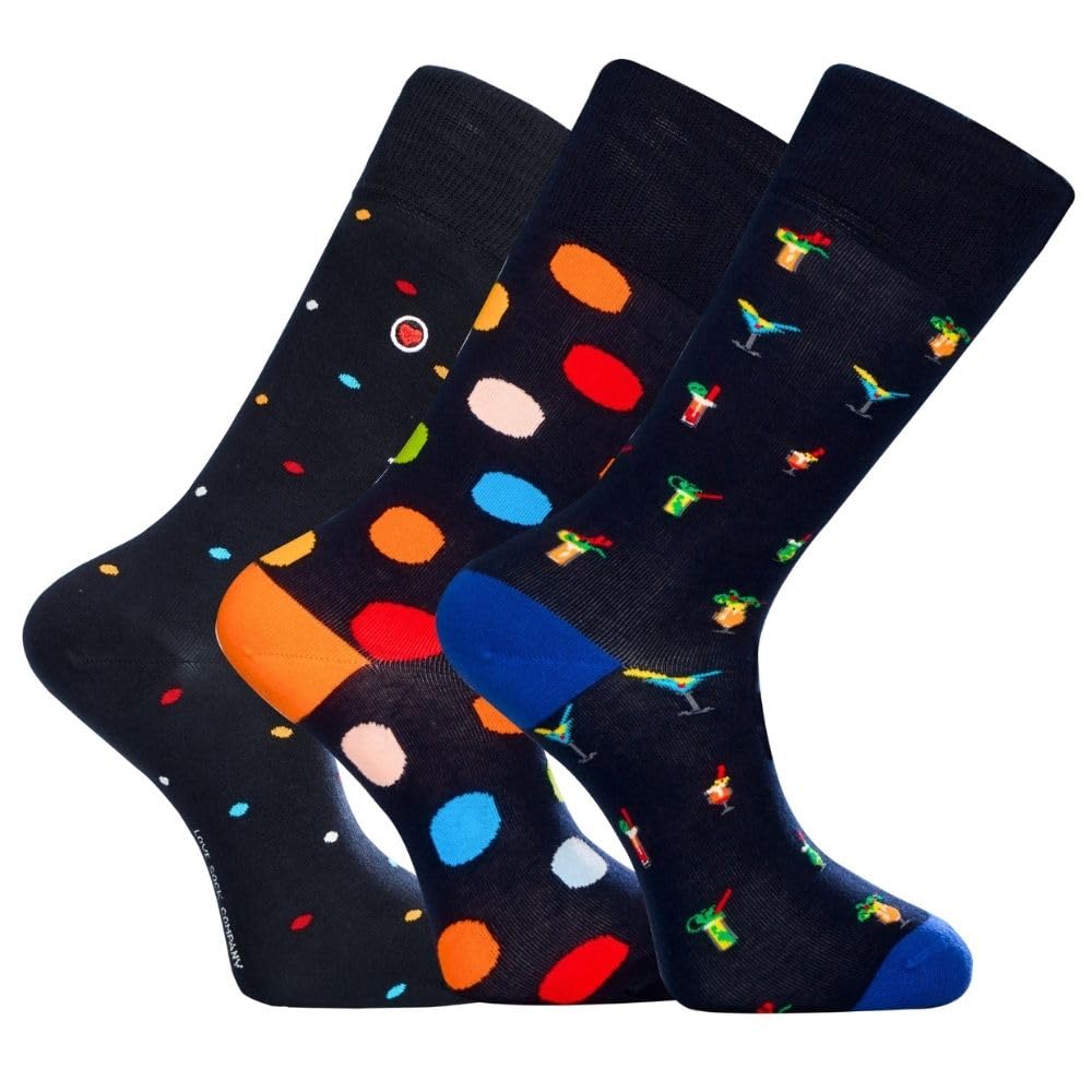 Love Sock Company 3 pack Men's Bundle Premium Colorful Funky Patterned Men's Dress Socks