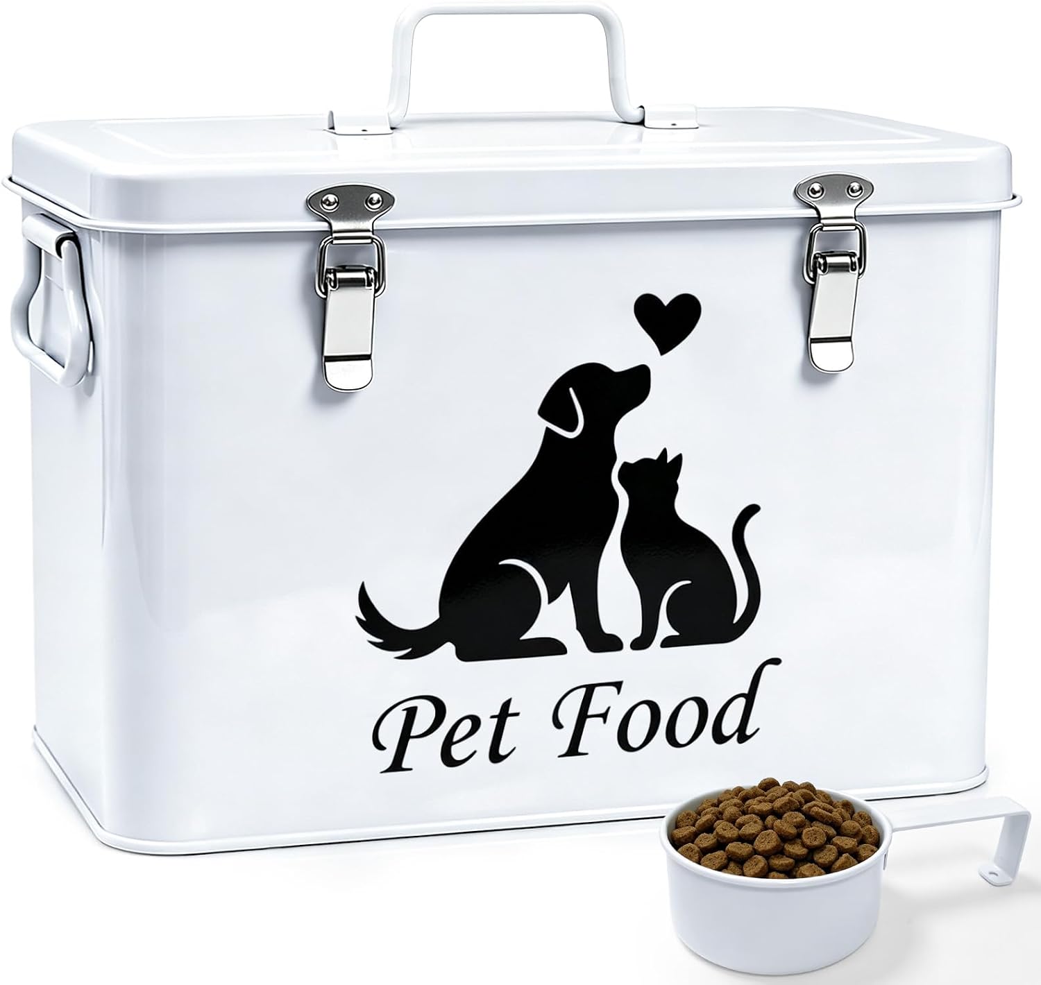 Vivifying Airtight Metal Dog Food Storage Container with Scoop, Up to 13 lb