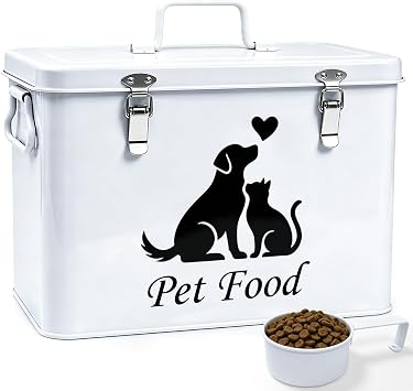 Vivifying Airtight Metal Dog Food Storage Container with Scoop, Up to 13 lb