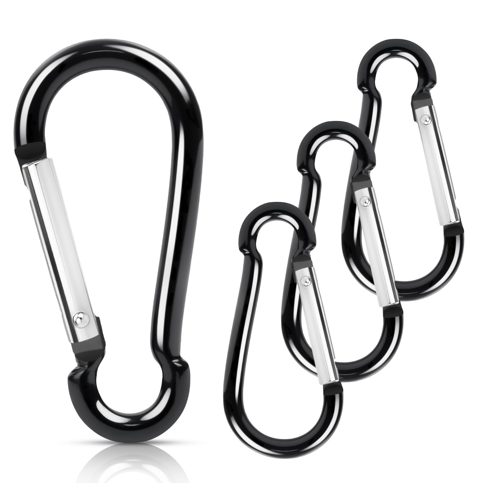 REERON Flag Pole Ring Carabiner Clip Spring Snap Hook, 4 Pcs Replacement Flag Clips Carabiner Hooks Flagpole Hardware Attachment for Flags with