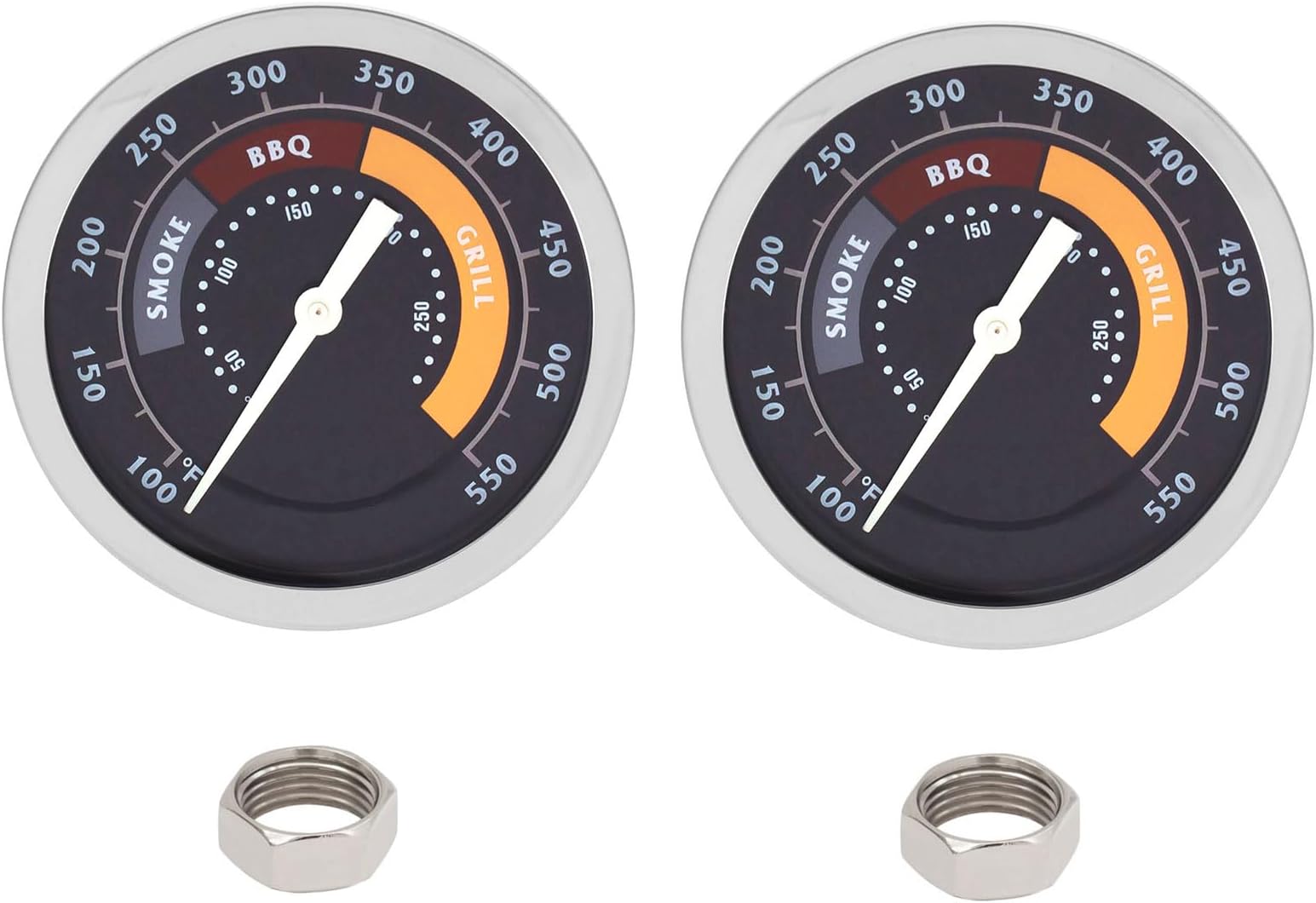 2-Pack Grill Temperature Gauge for Oklahoma Joe's Smokers and Most 13/16-inch Opening Charcoal Grills, BBQ Temp Gauge Stainless Steel Thermometer Replacement for Oklahoma Joe's Smoker 3695528R06