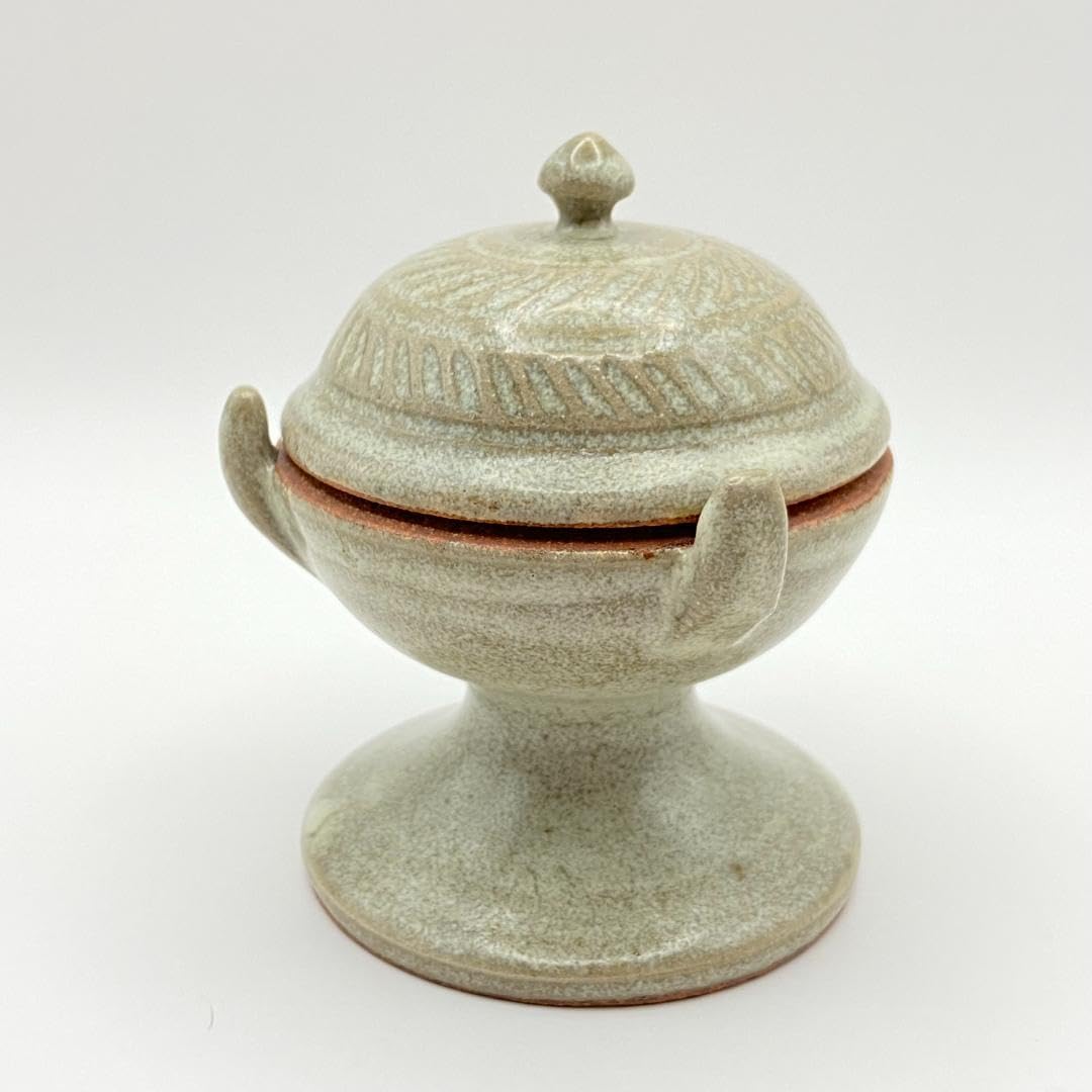 明治時代　膳所焼　ぜぜ焼　氷裂文様　香炉　火入れ　茶道具　茶器　香道具　香器 明治時代 膳所焼 ぜぜ焼 氷裂文様 香炉 火入れ 茶道具 茶器 香道具