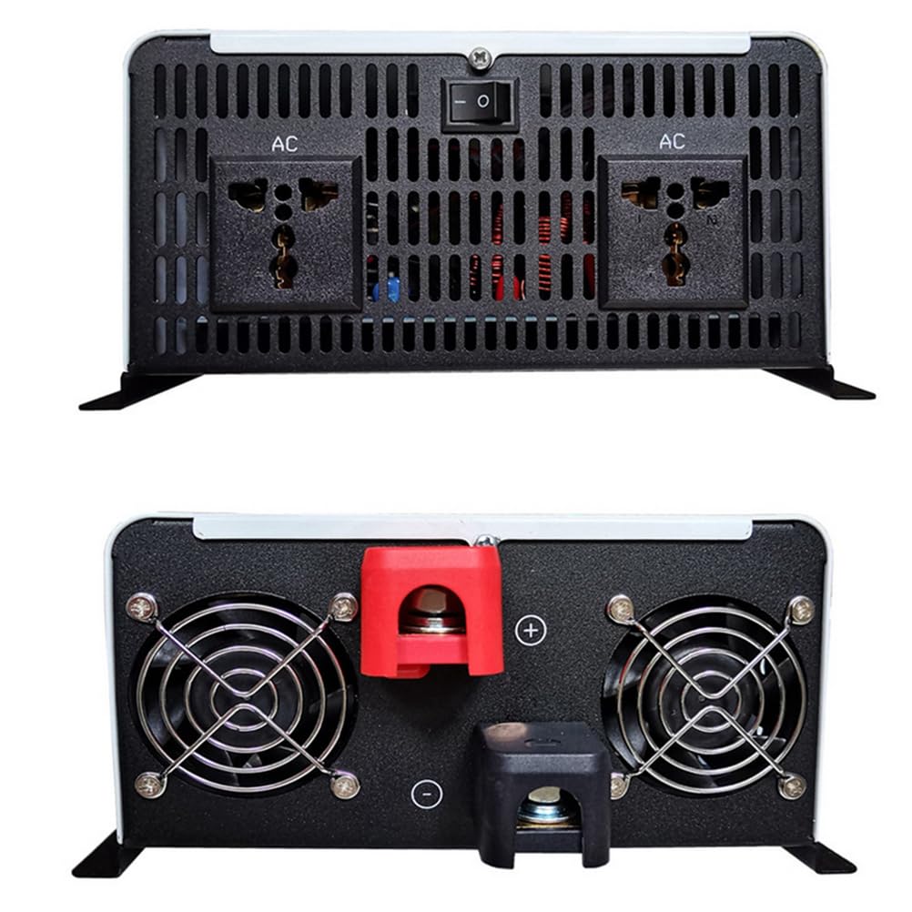 Falownik o mocy 5000 W z czystą sinusoidą 12 V/24 V/48 V DC do 220 V/110 V AC z wyświetlaczem LCD 2 otwory wentylacyjne Falownik samochodowy niskiej częstotliwości