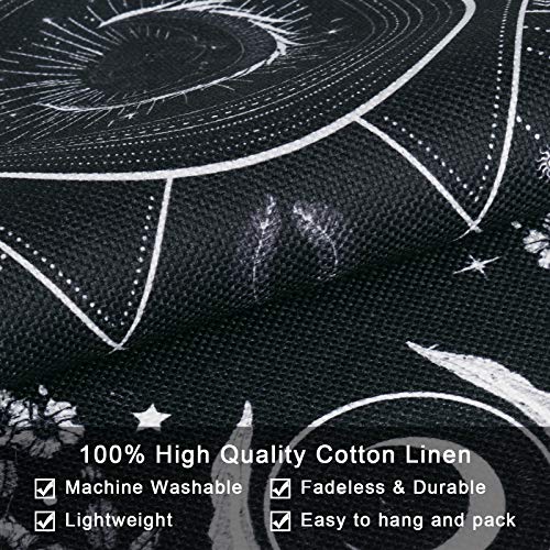 Lyacmy Pack Of 2 Tapestry Sun And Moon Tapestry Moth Tapestries Black And White Tapestry Flower Vine Tapestry Wall Hanging For Room (13.8 X 19.7 Inches) #TOP5