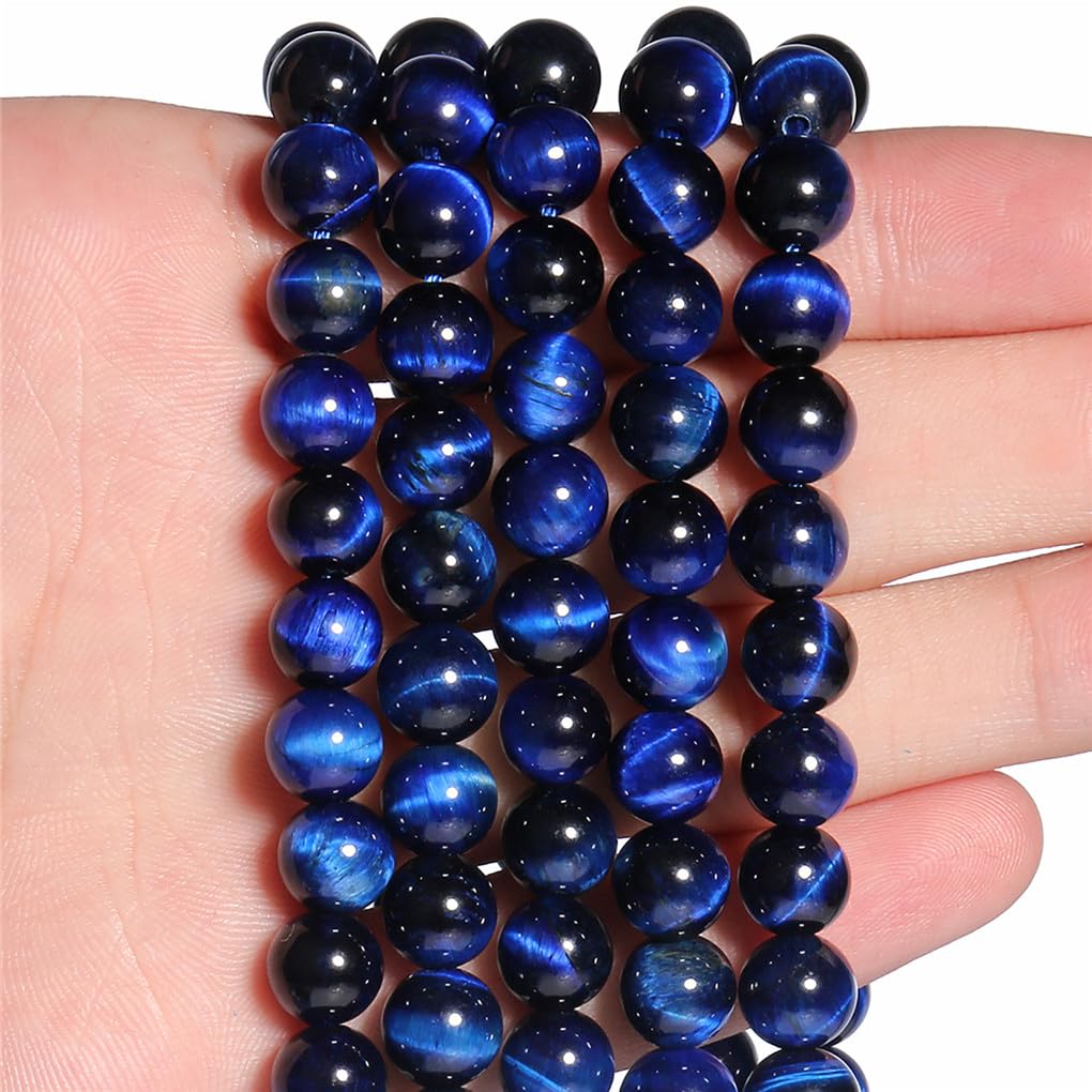Perles en Pierre Naturelle Oeil De Tigre Bleu Hamthuit pour fabrication de bijoux DIY 15 pouces
