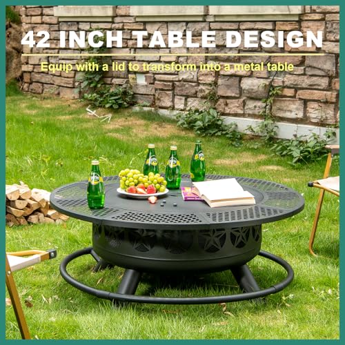 Verdeluxe 96185 42 Inch Bbq Fire Pit With Grill, Large Outdoor Wooding Burning Fire Pit thumb #2
