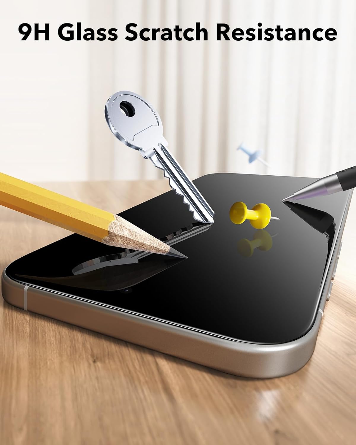 ESR 3 Pack for iPhone 16 Pro Max Privacy Screen Protector, Military Grade Shatterproof, 9H Hardness, Anti-spy Tempered Glass with UltraFit Tray - Image 8