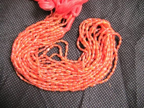 Perles de cornaline grain de riz 4-5 mm fil de 13 pouces pour création bijoux originaux