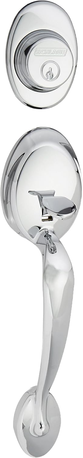 Schlage F92-PLY Plymouth Dummy Exterior Handleset from The F-Series, Polished Chrome