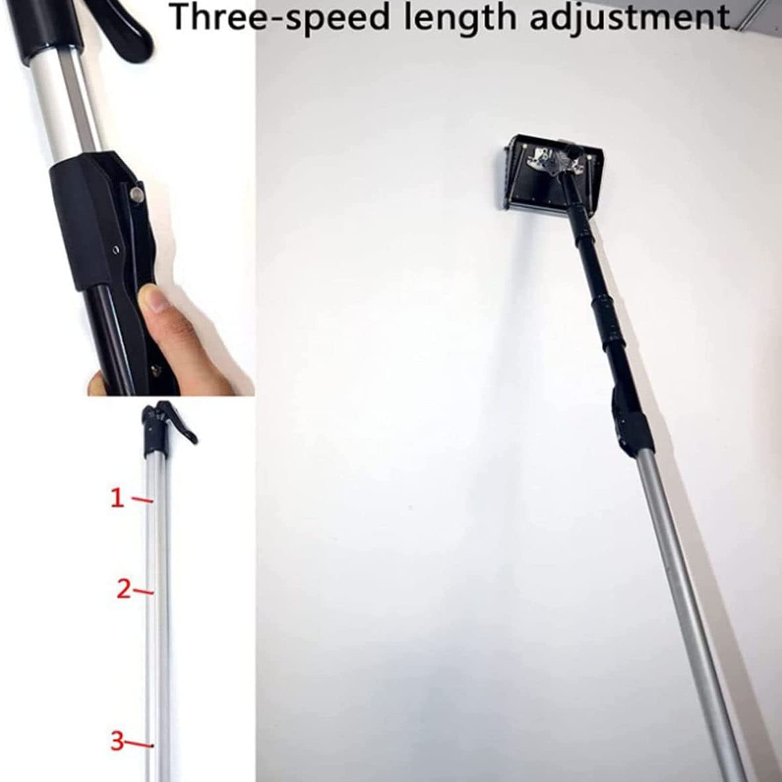 Panel De Yeso De La Llana, Espátula Superficial, Caja De Forma Plana De Paneles De Yeso con Un Interruptor Telescópico Rápido De Mango Ajustable De 40 Pulgadas De 64 Pulgadas,12"