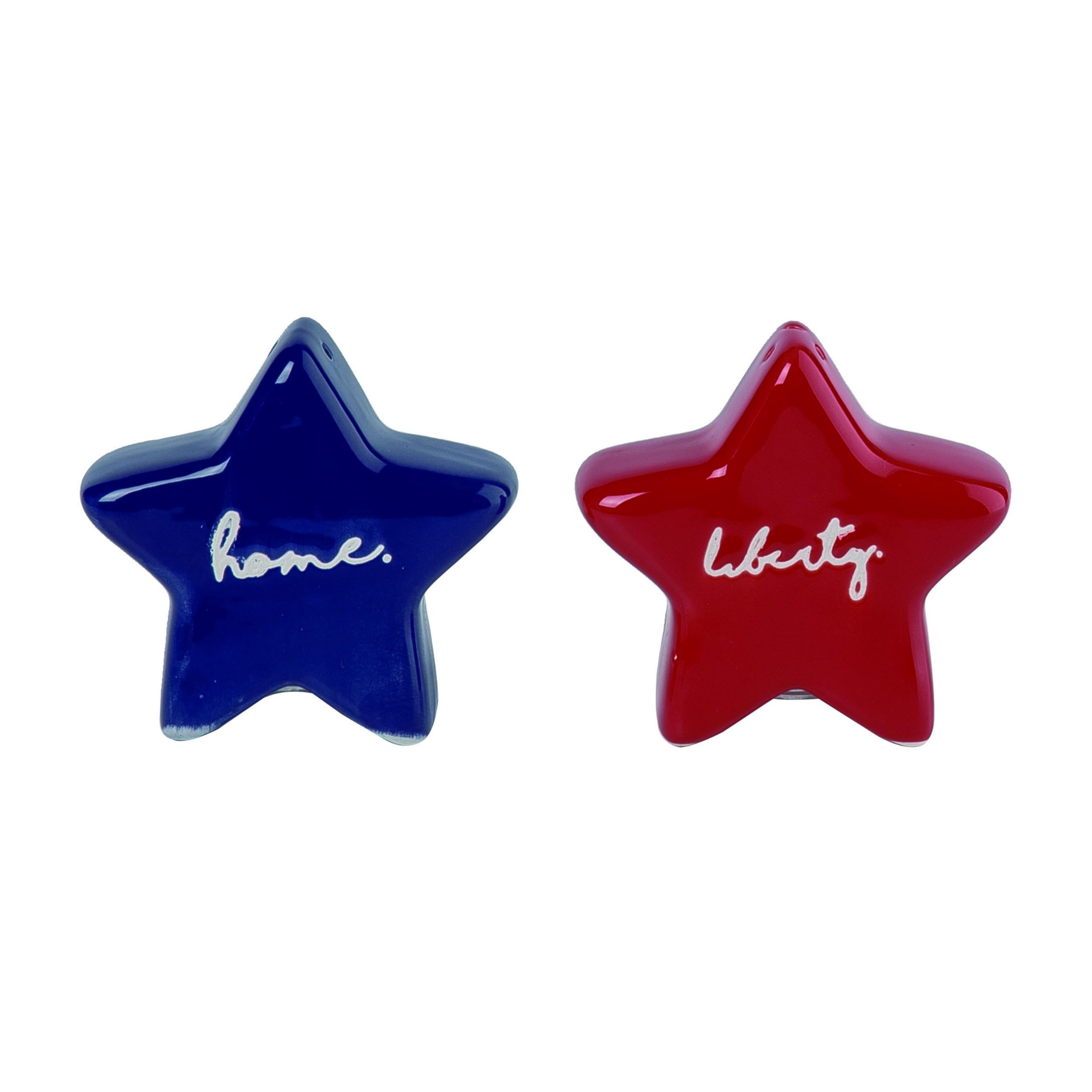 Salière et poivrière céramique American Stars set poivre sel