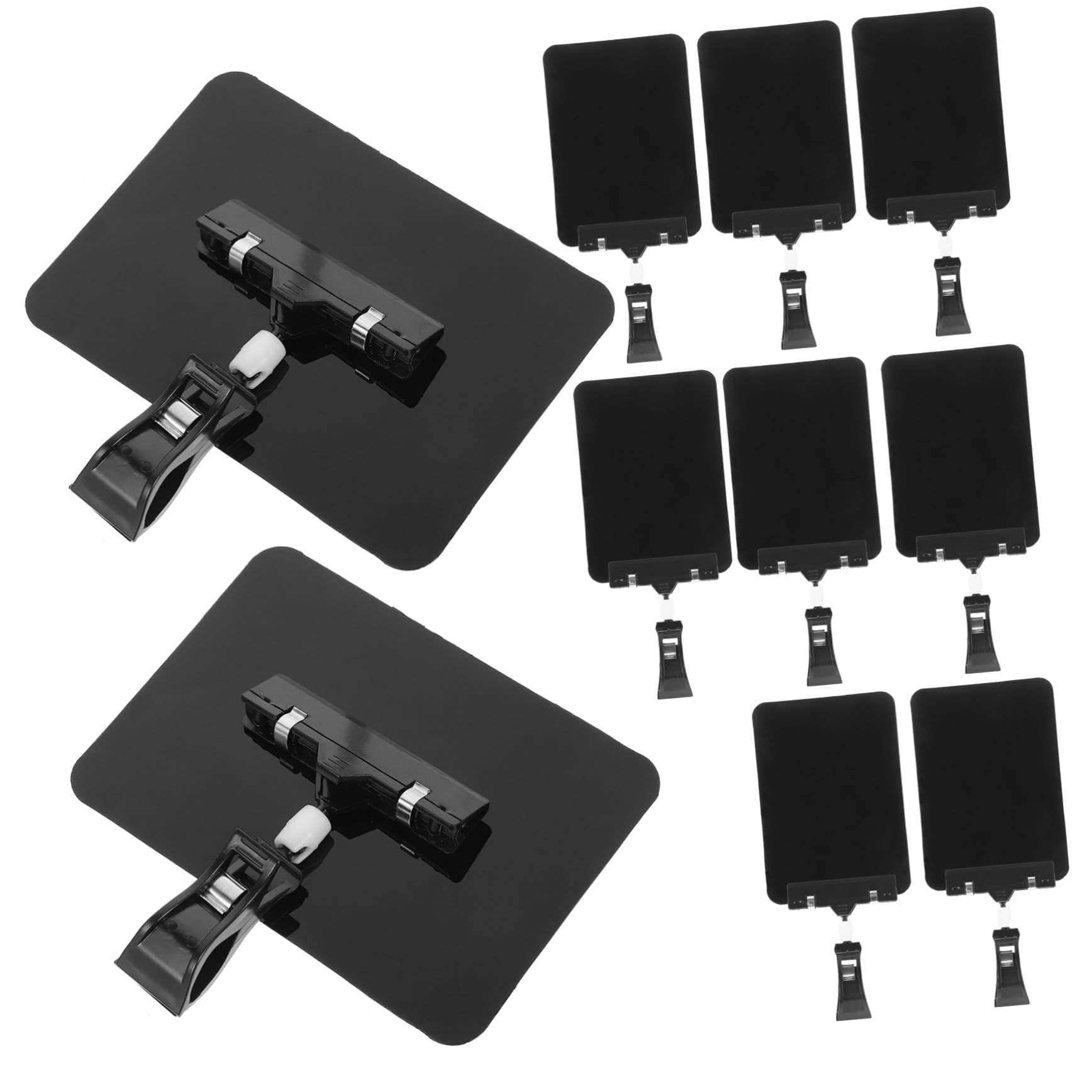 TEHAUX 20 Pezzi Clip Espositrici per Cartellini Cancellabili Supporto Resistente per Etichette Supermercato per Esposizione e Cambi Facili